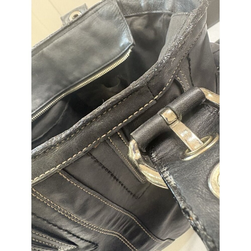 Coach SoHo Large Shoulder Tote 10037 Black Leather with Accent Stitching - Picture 16 of 16